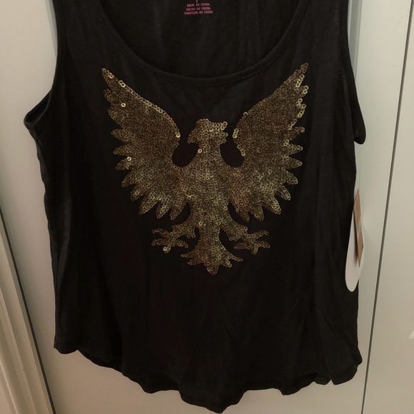Rachel Roy Eagle tank top with gold sequents! Size Small - Picture 5 of 10